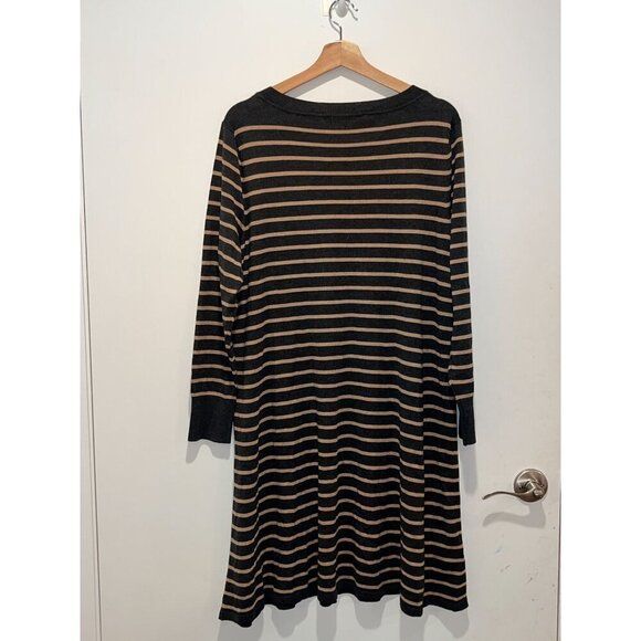 NWT Loft Striped Long Sleeve Cozy Sweater Dress Women's Plus Size 16/18 Stretcy - Picture 5 of 10